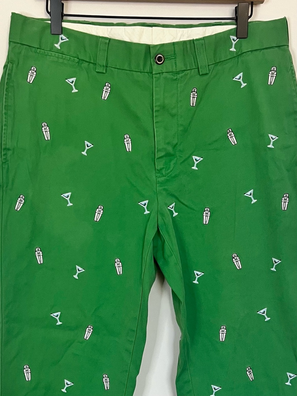 VTG 90s Polo Ralph Lauren Green Martini Shaker Embroidered Chino Pants 34x32 - Picture 3 of 14
